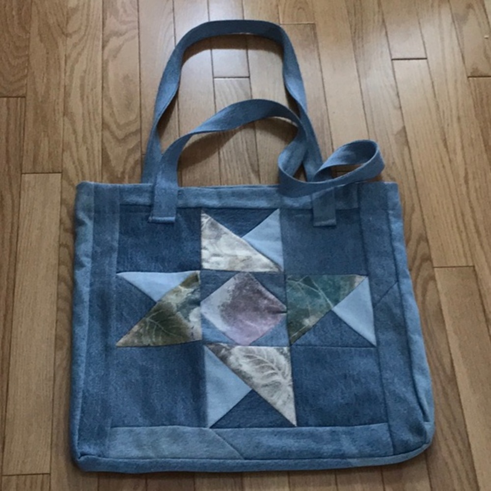 Upcycled Patchwork Denim Tote Bag